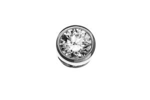 Pendentif solitaire or gris 750 serti clos H SI 0.50ct.