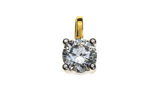 Solitär Anhänger 4-Griff Fassung Gelbgold 750 H SI 0.25ct.