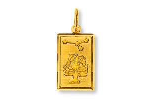 Pendentif signe du zodiaque Cancer or jaune 750