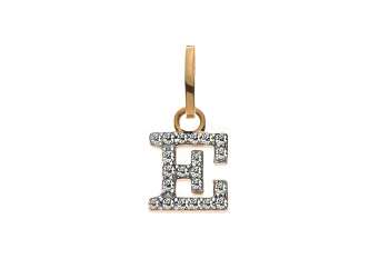 Buchstaben Gelbgold 375 teilrhodiniert mit Zirkonias E