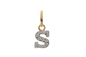 Buchstaben Gelbgold 375 teilrhodiniert mit Zirkonias S