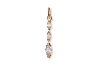 Pendentif or jaune 375 avec 3 navettes zirconia