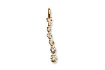 Pendentif ´Wave´ or jaune 375 avec 6 zirconias