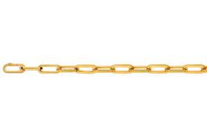 Bracelet Forçat ovale or jaune 750  fabriqué à la main 21.5cm