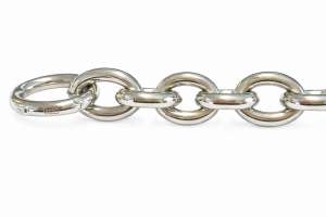 Collier Figaro-Anker oval Weissgold 750 Handarbeit 45cm