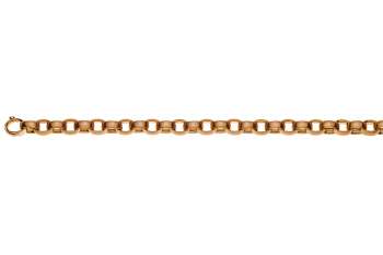 Armband Anker oval Roségold 750 (4N), 7.5x10mm, halbmassiv matt, Handarbeit 20cm