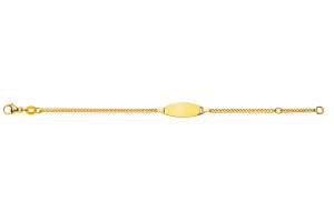 Bébé Bracelet Panzer geschliffen Gelbgold 750 14cm