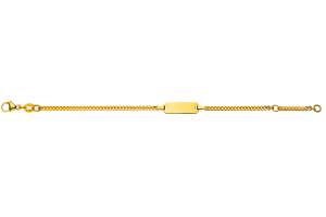 Bébé Bracelet Panzer geschliffen Gelbgold 750 14cm