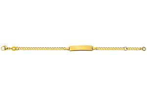 Bébé Bracelet Panzer extraflach diamantiert Gelbgold 750