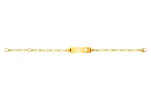 Bébé Bracelet Figaro diamantiert Gelbgold 750 14cm