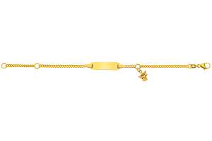 Bébé Bracelet Panzer diamantiert Gelbgold 750 14 cm