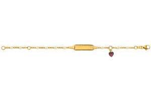 Bébé Bracelet Figaro diamantiert Gelbgold 750 14cm