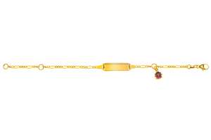 Bébé Bracelet Figaro diamantiert Gelbgold 750