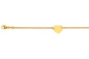 Bébé Bracelet Zopf diamantiert Gelbgold 750, 14cm
