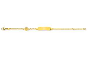 Bébé Bracelet Panzer diamantiert Gelbgold 750 14cm
