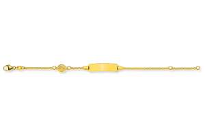 Bébé Bracelet Panzer diamantiert Gelbgold 750 14cm