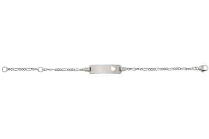 Bébé Bracelet Figaro diamantiert Weissgold 750