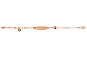 Bébé Bracelet fantasie mit Herzli Rotgold 750