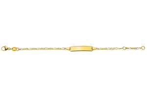 Bébé Bracelet Figaro 3+1 Gelbgold 375 14cm