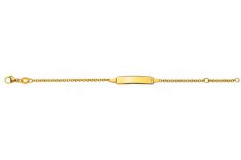 Bracelet d´identité forçat rond pour enfants or jaune 375 14cm