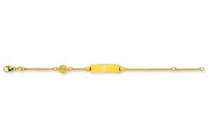 Bébé Bracelet Panzer diamantiert Gelbgold 375 14cm