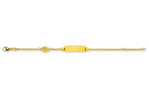 Bébé Bracelet Panzer diamantiert Gelbgold 375 14cm