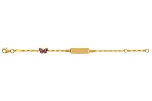 Bébé Bracelet Spiegelanker mit 1 Schmetterling Gelbgold 375 14 cm