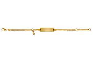 Bébé Bracelet Panzer diamantiert Gelbgold 375 14cm