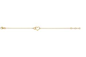 Armband ´Double Heart´ Gelbgold 750, 19cm mit 6 Brillanten H SI 0.02ct.