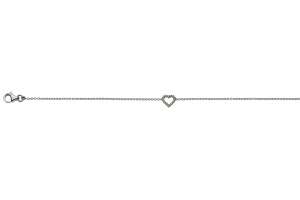 Bracelet ´coeur´ or gris 750 avec 18 brillants H SI 0.06ct. 19cm