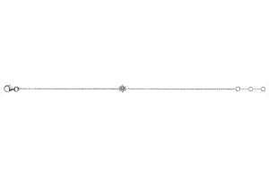 Bracelet Weissgold 750, mit integriertem Blütenanhänger 6mm