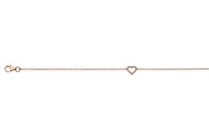 Bracelet ´coeur´ or rose 750 avec 18 brillants H SI 0.06ct. 19cm