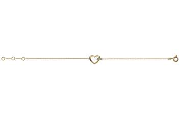 Armband ´Heart´ Bicolor (Gelb-/Weissgold 750, 18cm mit 5 Brillanten H SI 0.02ct.
