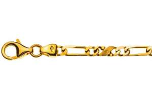 Carrera/Figaro Bracelet poliert/satiniert Gelbgold 750  19cm