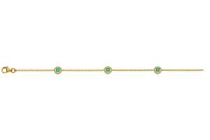 Armband Gelbgold 750, 19cm mit 3 Smaragden 0.33ct. und