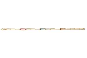 Bracelet Gelbgold 750, 19cm mit Farbsteine