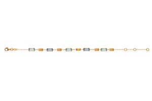 Bracelet Gelbgold 750 mit Farbsteine, 19cm