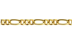 Figaro Bracelet 3+1 diamantiert Gelbgold 750, Halbmassiv,