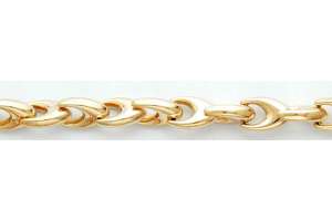 Bracelet Gelbgold 750, V-Form, halbmassiv, ca. 7.8mm, 19cm