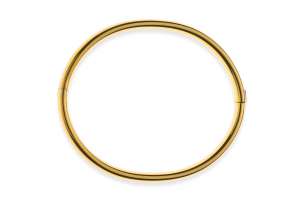 Armreif mit Scharnier Gelbgold 750, Profil oval horizontal 6x3.6mm,