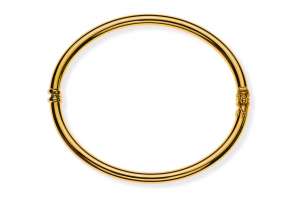 Armreif Gelbgold 750, 7x6cm, Runddraht 4mm, poliert
