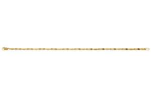 Bracelet Gelbgold 750, fantasie, halbmassiv, poliert, ca. 2.3mm, 19cm