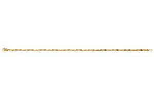 Bracelet or jaune 750, fantaisie, semi massif, poli, ca. 2.3mm, 19cm