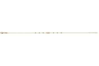 Fusskette ´Infinity´Gelbgold 750 mit 6 Goldkügelchen in 24cm
