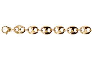 Armband Schiffanker Gelbgold 750 poliert, 20cm, Handarbeit, 12x16mm