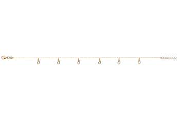 Fusskette ´Drops´Gelbgold 750 mit 6 offenen Tropfen in 24cm