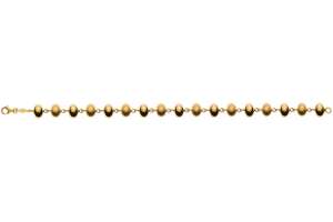 Bracelet mit Linsen sat./pol., Gelbgold 750, 19cm