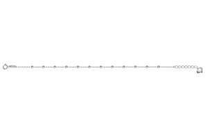 Bracelet forçat limé or gris 750 avec 12 boules limées 2.5mm,19cm