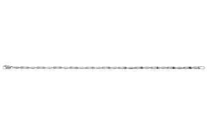 Bracelet or gris 750, fantaisie, semi massif, poli, ca. 2.3mm, 19cm