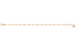 Armband Anker geschliffen Rotgold 750 mit 12 geschliffenen Kugeln 2.5mm, 19cm